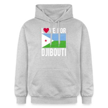 Dschibuti Souvenir - Gildan Unisex Softstyle® Midweight Hoodie - Hellgrau meliert - Vorne - Liana (172cm) & Jaron (178cm)