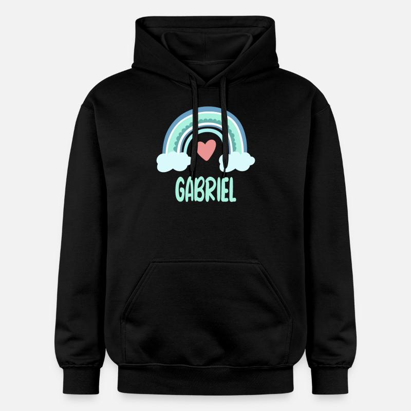 Gabriel Nom Rainbow Baby - Sweat à capuche Softstyle® Gildan Unisexe - noir