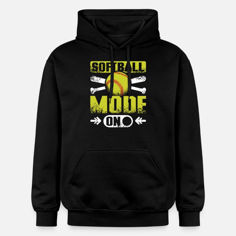 Mode softball activé - Sweat à capuche Softstyle® Gildan Unisexe - noir