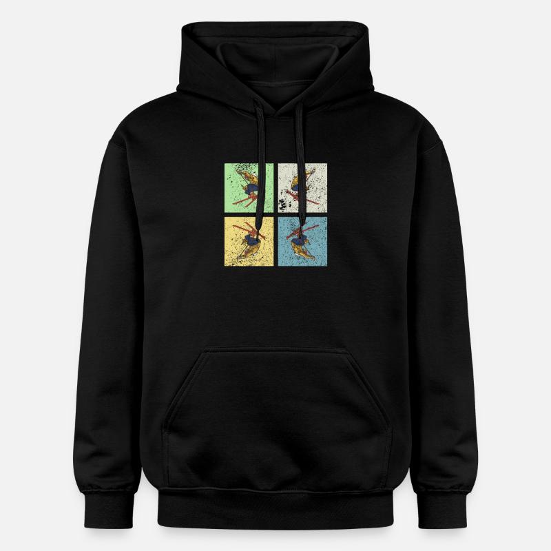 Ski Rétro - Sweat à capuche Softstyle® Gildan Unisexe - noir