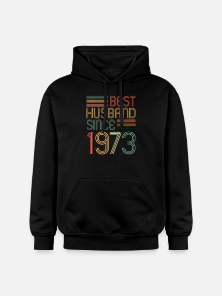 50th Wedding Anniversary Best Husband since 1973 - Gildan Unisex Softstyle® Midweight Hoodie - black