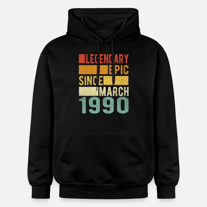 Anniversaire Mars 1990 Épopée légendaire - Sweat à capuche Softstyle® Gildan Unisexe - noir