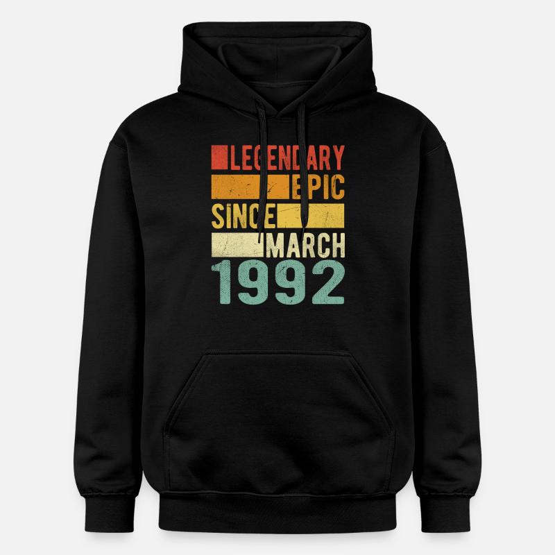 Anniversaire Mars 1992 Épopée légendaire - Sweat à capuche Softstyle® Gildan Unisexe - noir