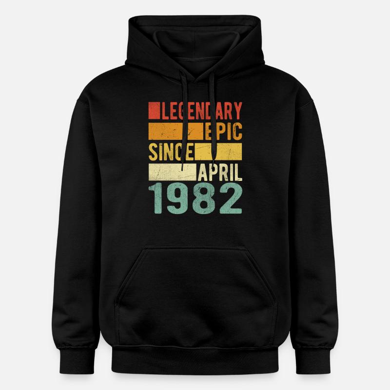 Anniversaire avril 1982 Épopée légendaire - Sweat à capuche Softstyle® Gildan Unisexe - noir