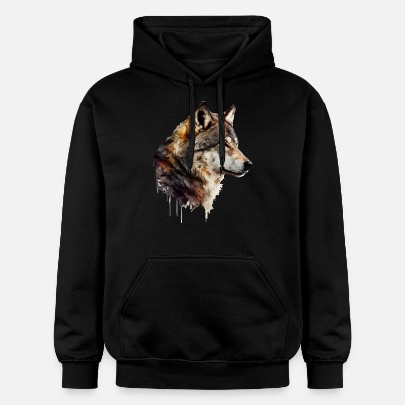 Le loup - Sweat à capuche Softstyle® Gildan Unisexe - noir