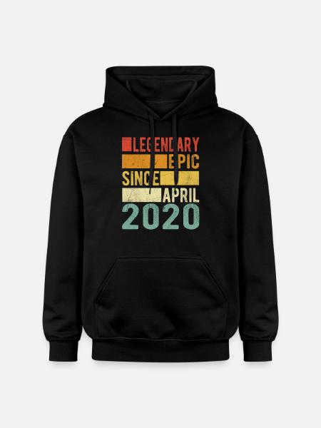 Birthday April 2020 Legendary epic - Gildan Unisex Softstyle® Midweight Hoodie - black