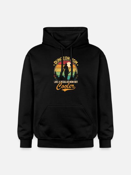Dungeon Mom - Als een normale maar koelere moeder - Gildan uniseks Softstyle® Midweight hoodie - zwart