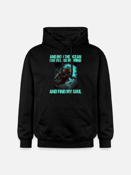 Diving Diver Diver - Gildan Unisex Softstyle® Midweight Hoodie - black
