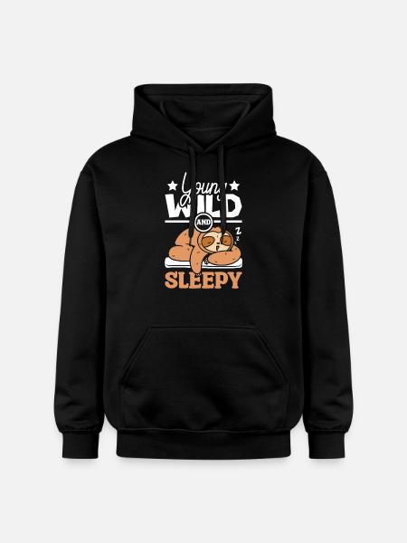 Young wild and sleepy sloth - Gildan Unisex Softstyle® Midweight Hoodie - black