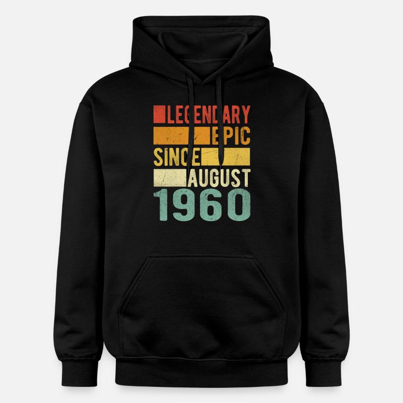 Anniversaire Août 1960 Épopée légendaire - Sweat à capuche Softstyle® Gildan Unisexe - noir