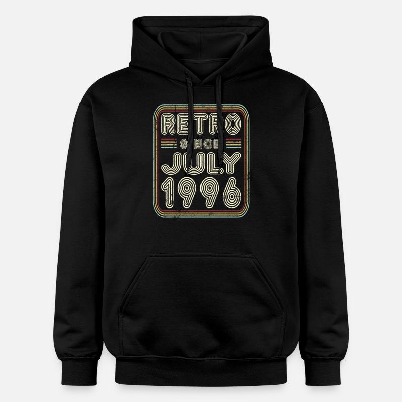 Anniversaire Juillet 1996 Cadeau rétro - Sweat à capuche Softstyle® Gildan Unisexe - noir