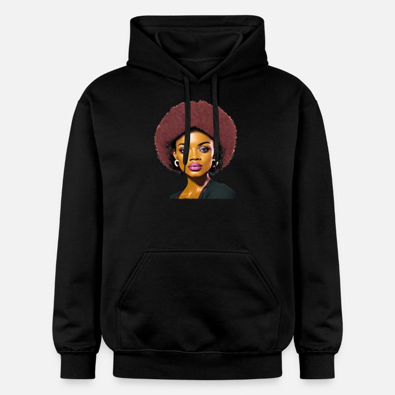 Dame à l’afro - Sweat à capuche Softstyle® Gildan Unisexe - noir