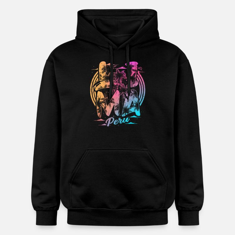 Lima Pérou Vacances Souvenirs - Sweat à capuche Softstyle® Gildan Unisexe - noir