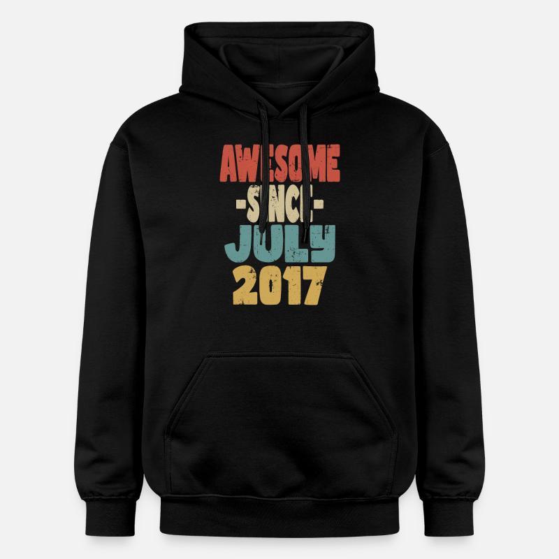 2017 Juillet Anniversaire Rétro - Sweat à capuche Softstyle® Gildan Unisexe - noir