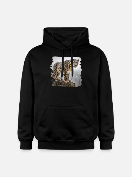 Snow Leopard Snow Leopard - Gildan Unisex Softstyle® Midweight Hoodie - black