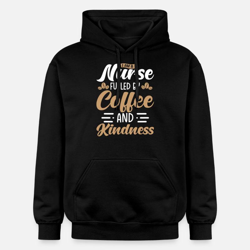 Infirmière alimentée par le café - Sweat à capuche Softstyle® Gildan Unisexe - noir
