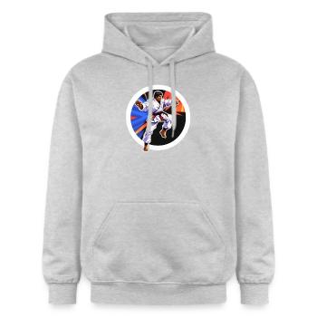Karaté arts martiaux - Sweat à capuche Softstyle® Gildan Unisexe - gris clair chiné - Devant - Liana (172cm) & Jaron (178cm)