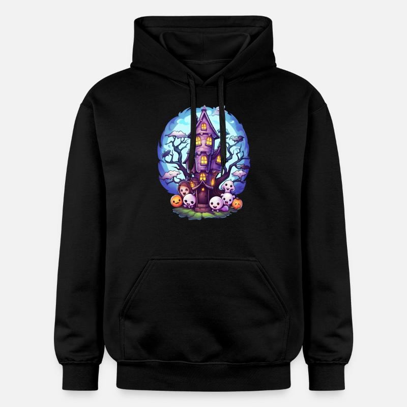 Maison hantée d’anime - Sweat à capuche Softstyle® Gildan Unisexe - noir