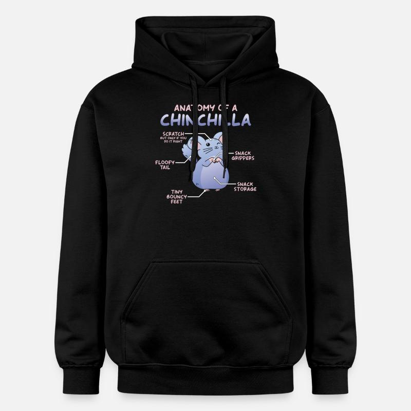 Anatomie du chinchilla - Sweat à capuche Softstyle® Gildan Unisexe - noir
