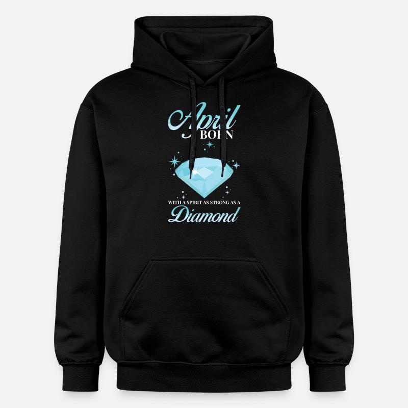 Pierre de naissance Diamant d’avril - Sweat à capuche Softstyle® Gildan Unisexe - noir