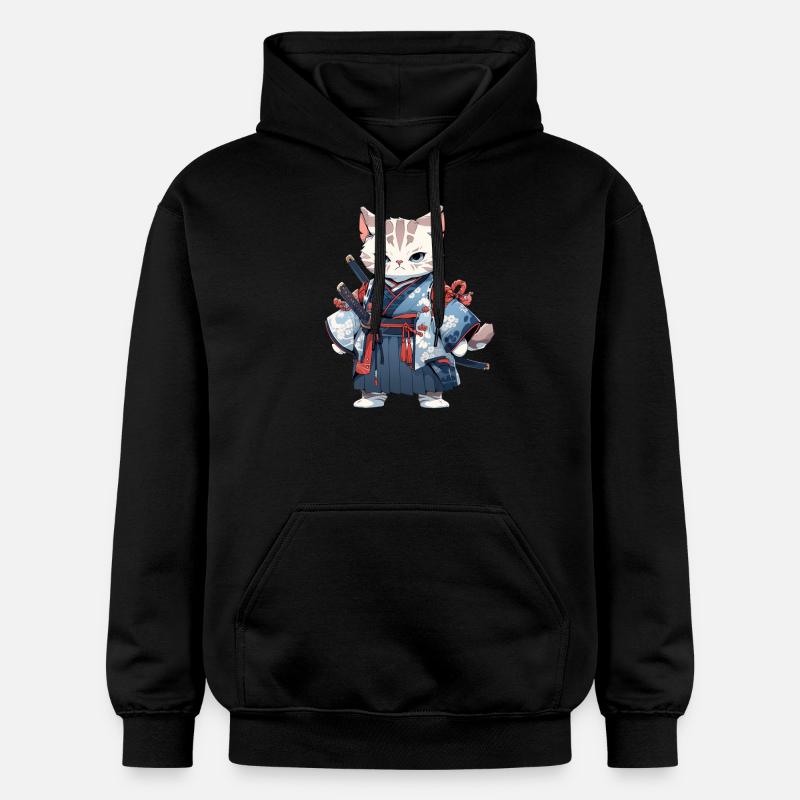 Chat d’Asie Samouraï japonais Samouraï - Sweat à capuche Softstyle® Gildan Unisexe - noir