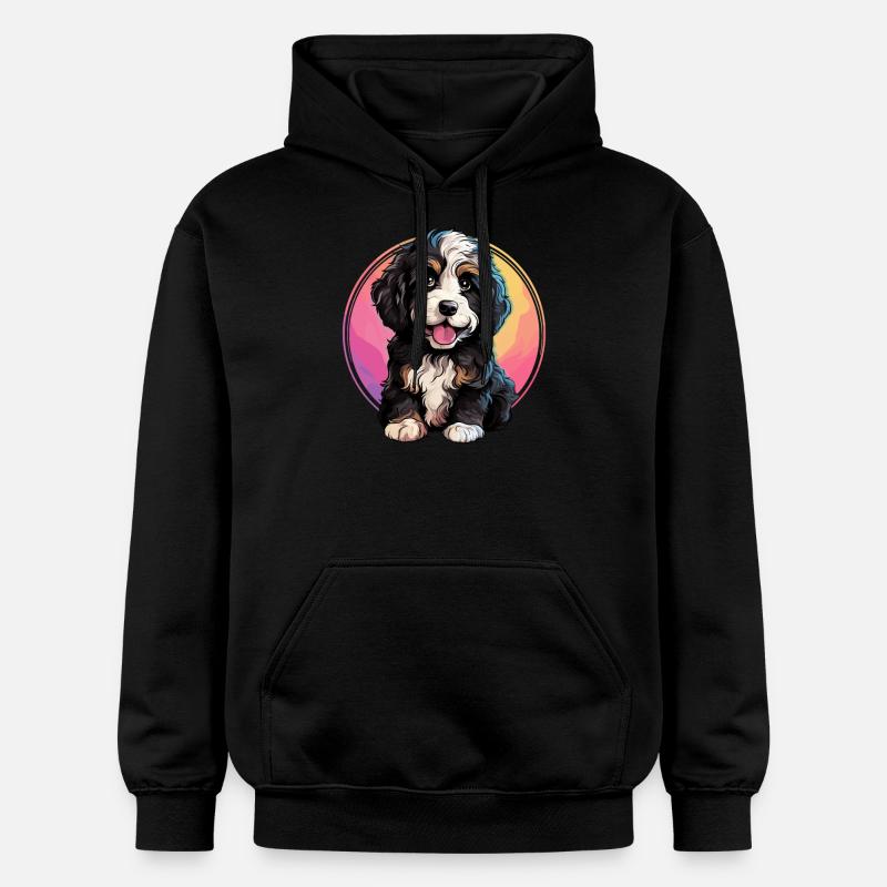 Chien Bernedoodle - Sweat à capuche Softstyle® Gildan Unisexe - noir