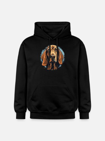 Hund Bloodhound - Gildan Unisex Softstyle® Midweight Hoodie - Schwarz