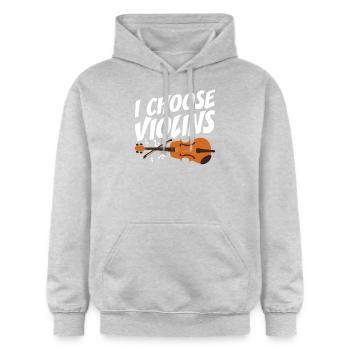 Geigenspieler I Choose Violins Geige Violinistin - Gildan Unisex Softstyle® Midweight Hoodie - Hellgrau meliert - Vorne - Liana (172cm) & Jaron (178cm)