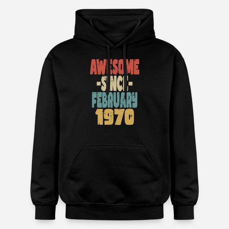 Génial Février 1970 - Sweat à capuche Softstyle® Gildan Unisexe - noir
