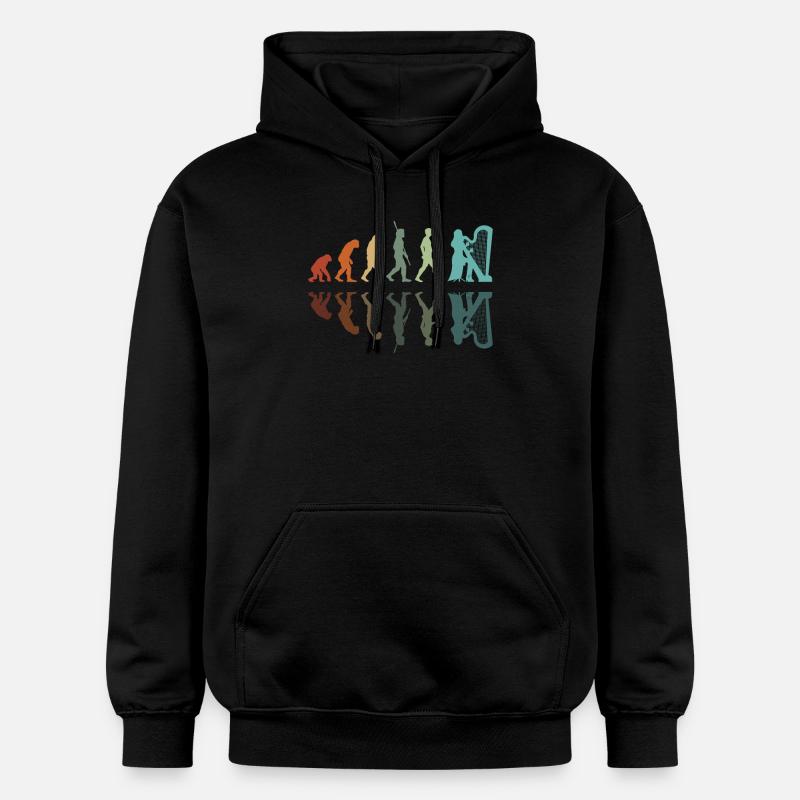 Harp Player Evolution - Gildan Unisex Softstyle® Midweight Hoodie - black