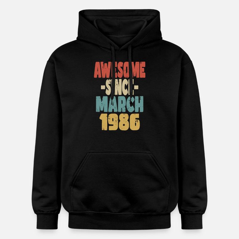 Génial mars 1986 - Sweat à capuche Softstyle® Gildan Unisexe - noir