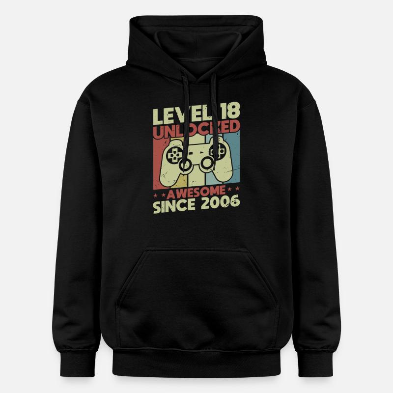 Niveau 18 débloqué - Sweat à capuche Softstyle® Gildan Unisexe - noir