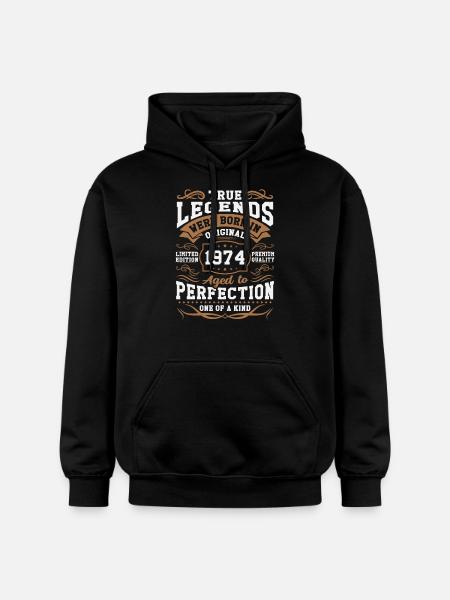 Legends Born in 1974 - Gildan Unisex Softstyle® Midweight Hoodie - black