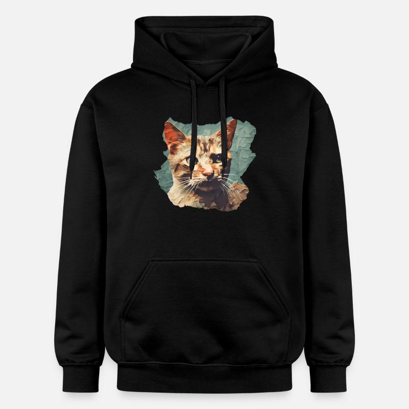 Chat en papier - Sweat à capuche Softstyle® Gildan Unisexe - noir