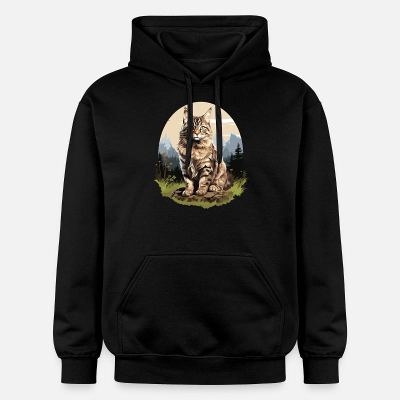 Cat Katzen American Bobtail - Gildan Unisex Softstyle® Midweight Hoodie - Schwarz