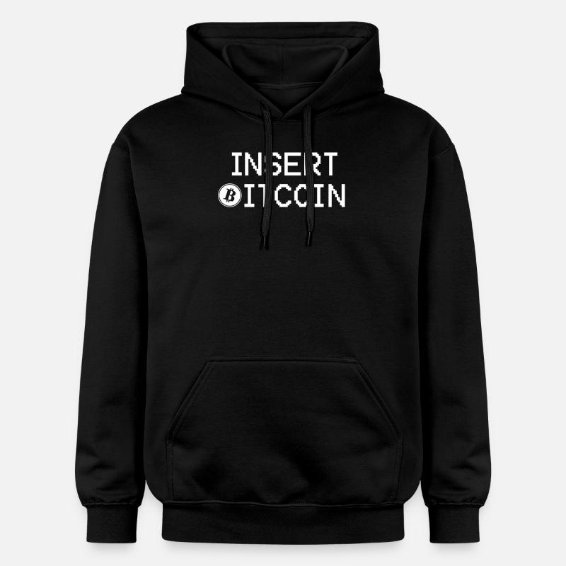Présentez Bitcoin ici - Sweat à capuche Softstyle® Gildan Unisexe - noir