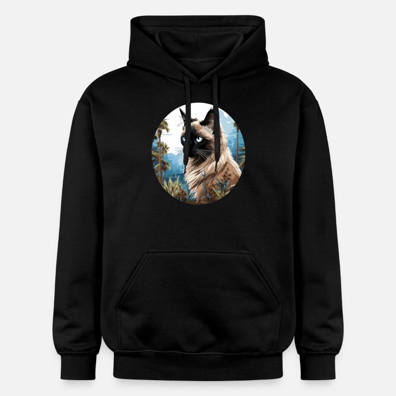Chat balinais Balinesenkatze - Sweat à capuche Softstyle® Gildan Unisexe - noir
