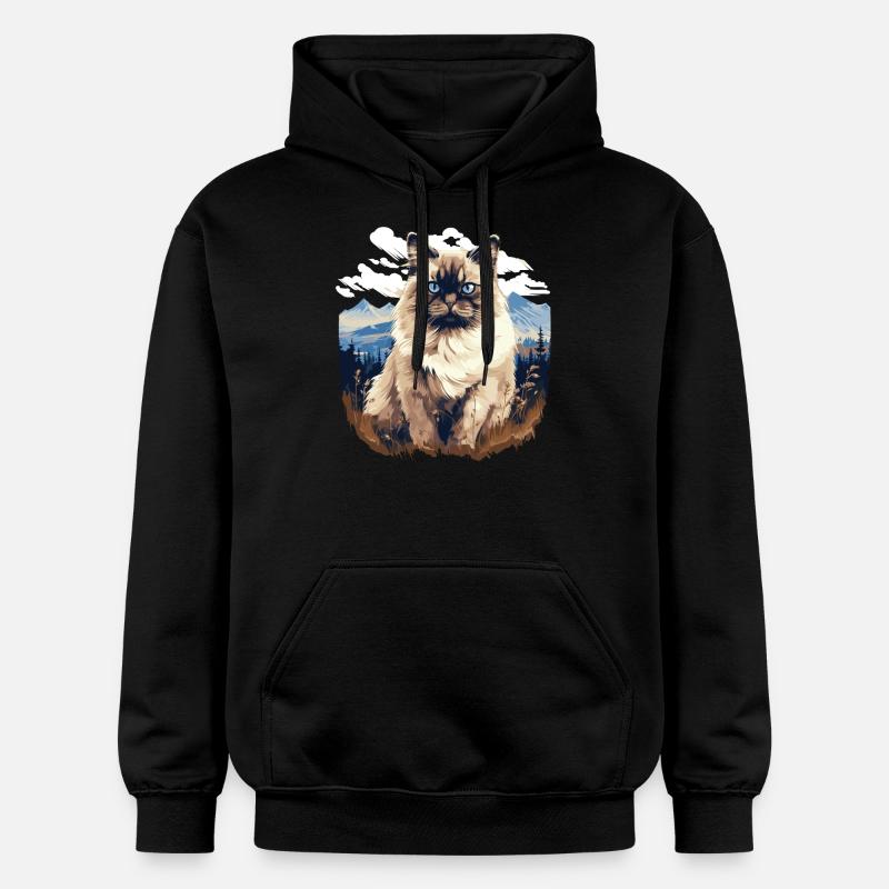 Birman Cat Birma Katze - Gildan Unisex Softstyle® Midweight Hoodie - black