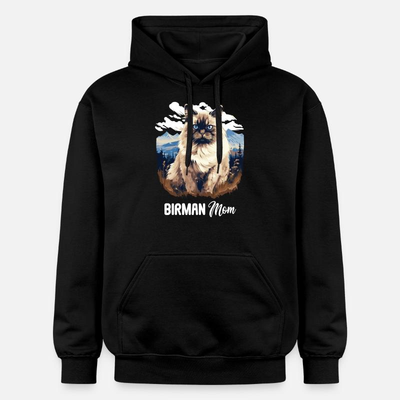 Birman Cat Birma Katze - Gildan Unisex Softstyle® Midweight Hoodie - black
