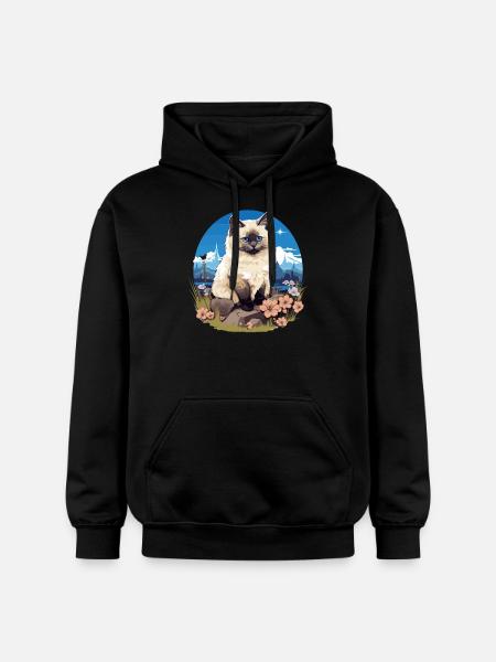 Birman Cat Birma Katze - Gildan Unisex Softstyle® Midweight Hoodie - black