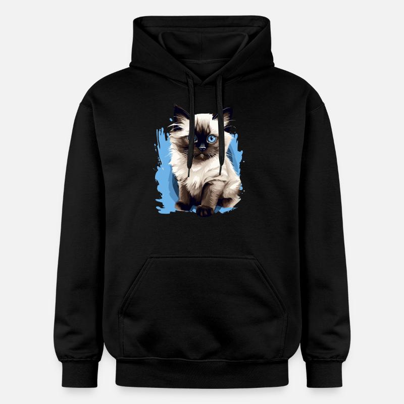 Chat de Birmanie Birma Katze - Sweat à capuche Softstyle® Gildan Unisexe - noir