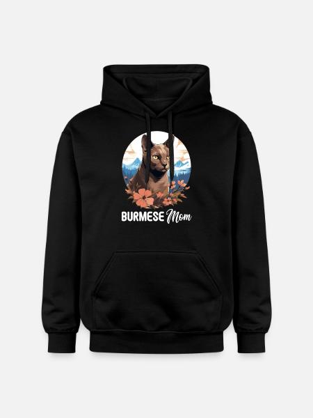 Burmese Cat Burma Katze - Gildan Unisex Softstyle® Midweight Hoodie - black