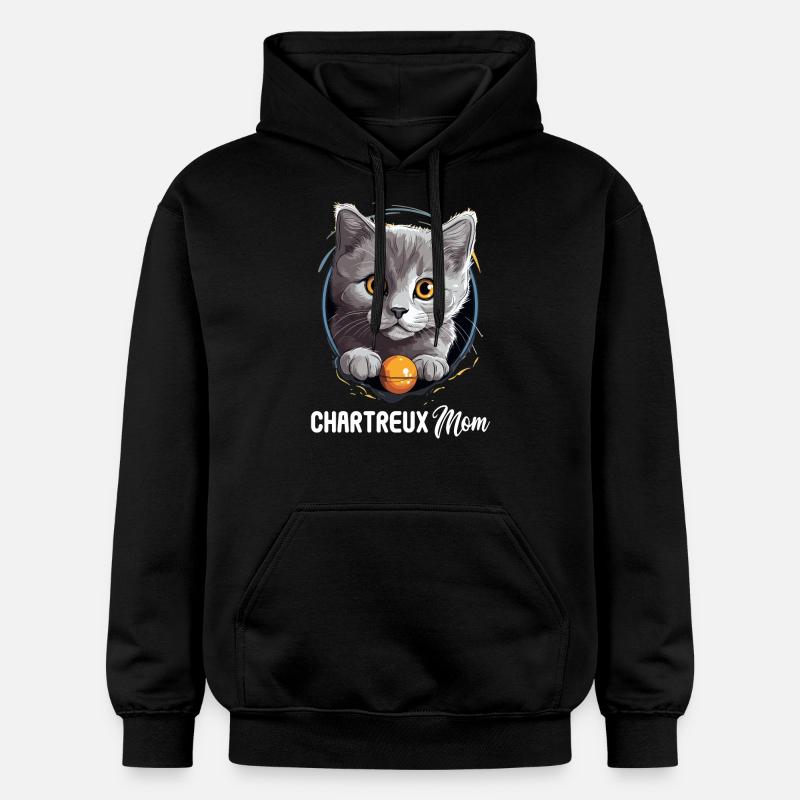 Chat Chartreux Chat Chartreux - Sweat à capuche Softstyle® Gildan Unisexe - noir