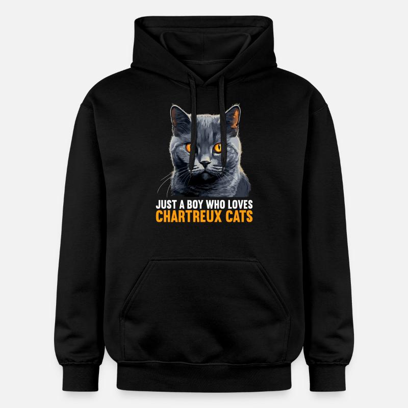 Chat Chartreux Chat Chartreux - Sweat à capuche Softstyle® Gildan Unisexe - noir
