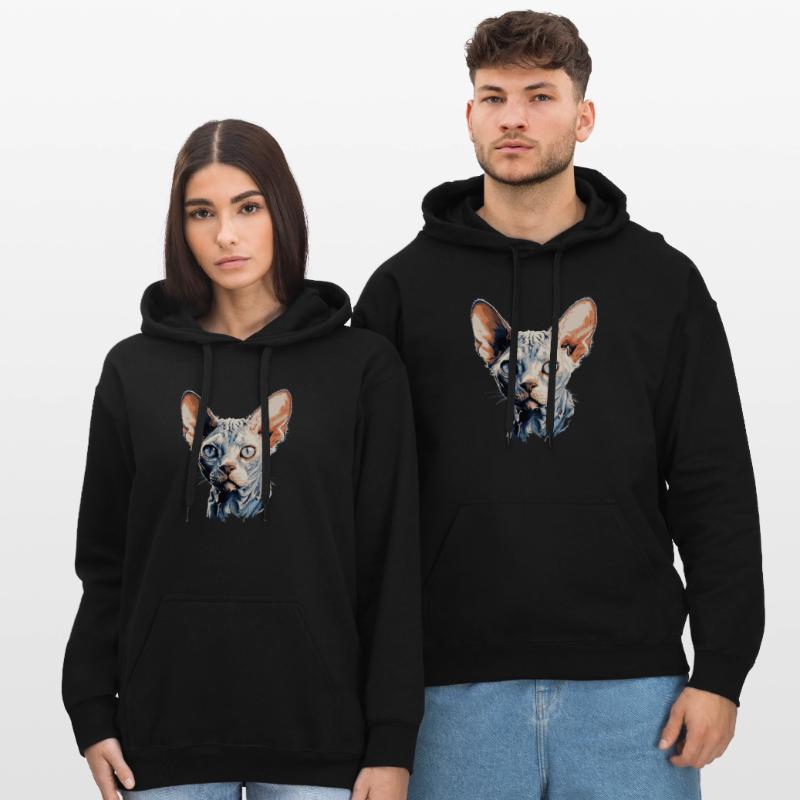 Chaton Devon Rex Chat Devon Rex Sweat à capuche Softstyle® Gildan Unisexe