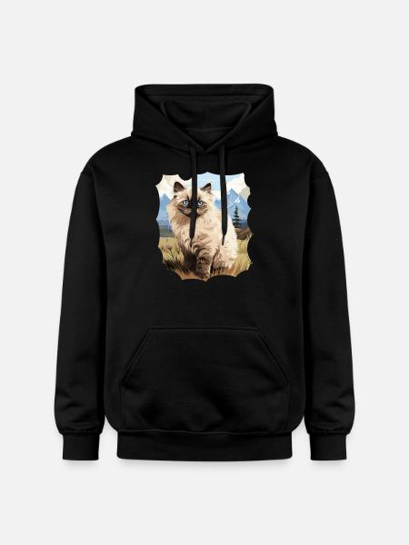 Himalayan Cat Colourpoint Katze - Gildan Unisex Softstyle® Midweight Hoodie - black