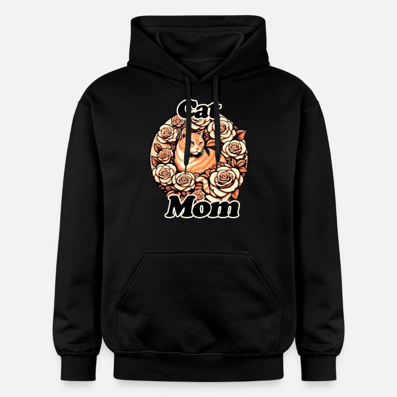 Maman chat - Sweat à capuche Softstyle® Gildan Unisexe - noir