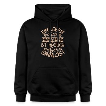 Une vie sans bichon havanais, c’est possible, mais ça ne sert à rien ! - Sweat à capuche Softstyle® Gildan Unisexe - noir - Devant - Marisol (170cm) & Nik (191cm)