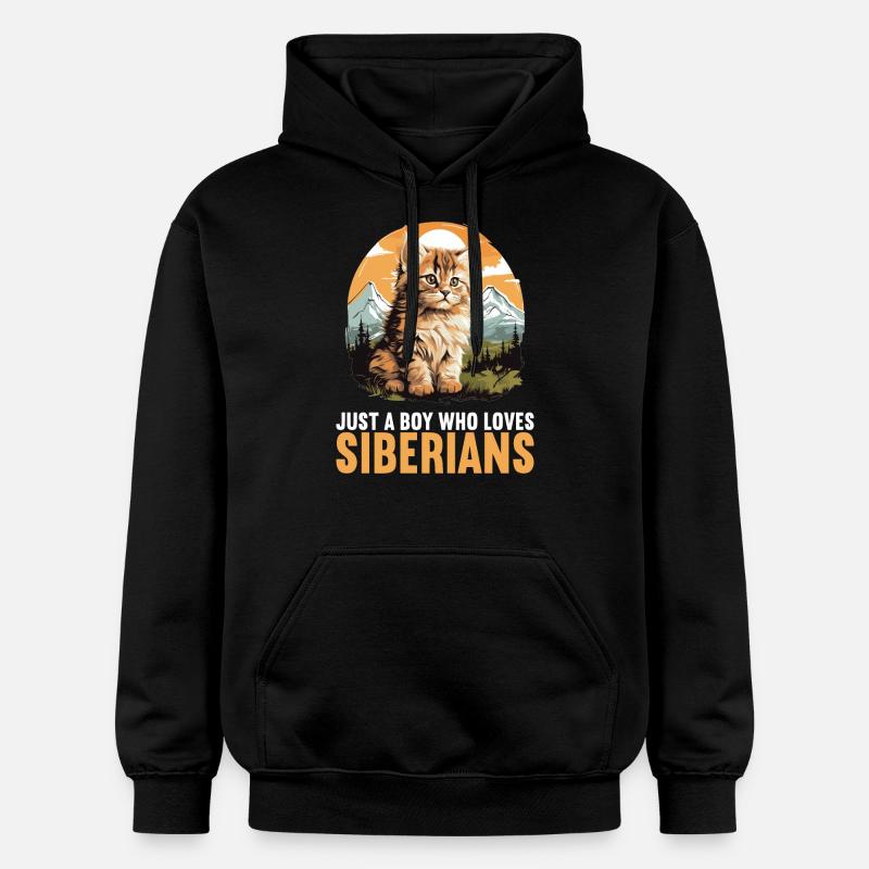 Chat Sibérien Sibirische Katze - Sweat à capuche Softstyle® Gildan Unisexe - noir