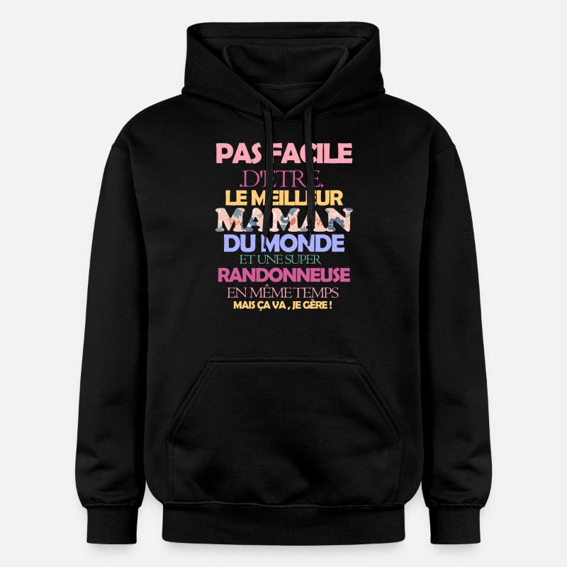 Pas facile maman et routière - Sweat à capuche Softstyle® Gildan Unisexe - noir